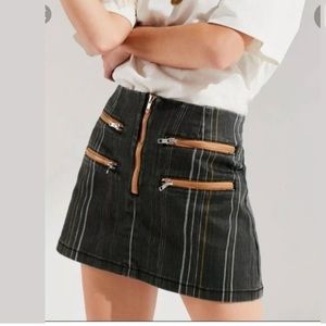 Urban Outfitters DBG Striped Contrast Zipper Mini Skirt Medium